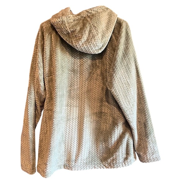 Columbia womens‎ XXL Pullover Hoodie Fuzzy Fleece Quarter Zip Jacket chevron NWT - Picture 4 of 7
